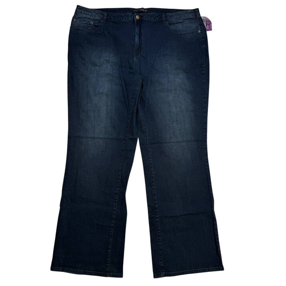 Venezia Dark Wash Bootcut Stretch Jeans Plus Size 26 Tall